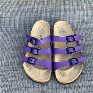 Lightly worn purple 3 strap Birkenstock’s 35